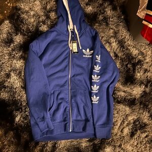 Adidas Blue Zip-Up Hoodie